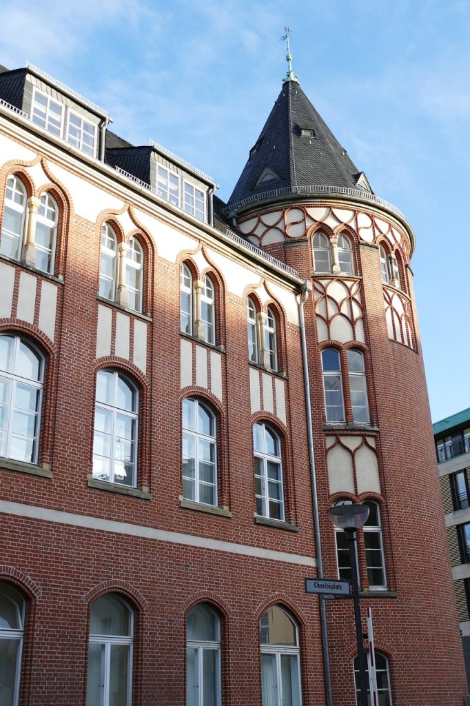 charite, hospital, berlin, clinic, architecture, historical, medicine, brick